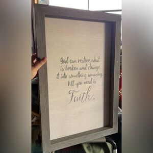 Inspirational Faith Wall Art with Gray Frame